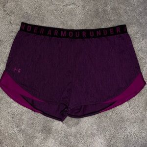UA Play Up 3.0 Shorts- Black/Magenta